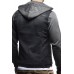 Men's Knit Hooded Denim Jacket Fashion Stitching Denim Coat