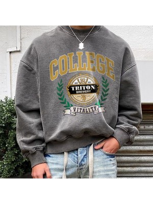 Men's long sleeve round neck pullover T-shirt HE1511-04-03