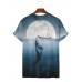 Men's Fashion Whale Crew Neck Print T-Shirt