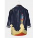 Men's Space Rocket Hawaiian Short Sleeve Shirt