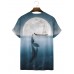 Men's Fashion Whale Crew Neck Print T-Shirt