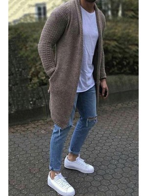 Men's Sweater Long-sleeved Cardigan Solid Color Sweater